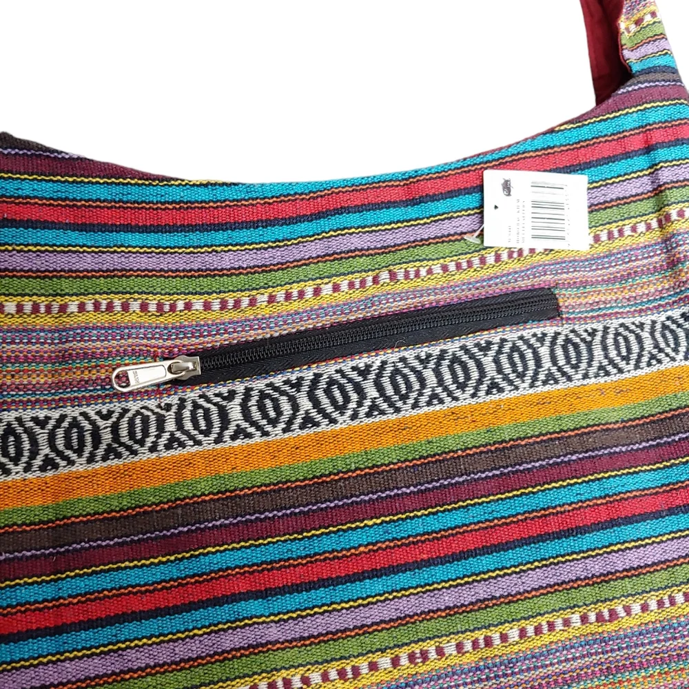 Hobo Womens Bag Kilm Multi Color Multi Pattern Boho Hippie Festival Shoulder Bag